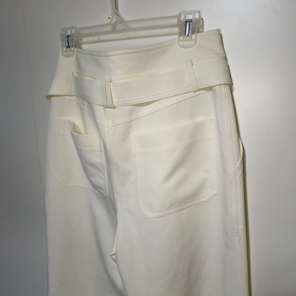 Versona Modern Fit White Pants w/ Matching Belt NWT Size 10 Chic Mid Rise - Picture 7 of 12